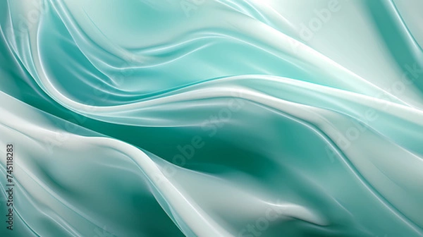 Fototapeta Abstract pattern of shiny satin fabric with waves and flowing curves