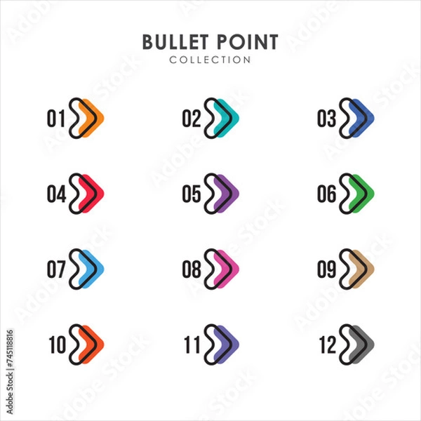 Fototapeta Number bullet points collection vector design