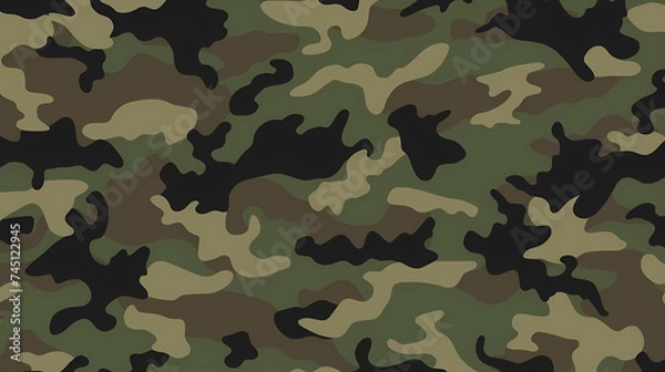 Fototapeta Camouflage pattern with organic shapes, camouflage texture