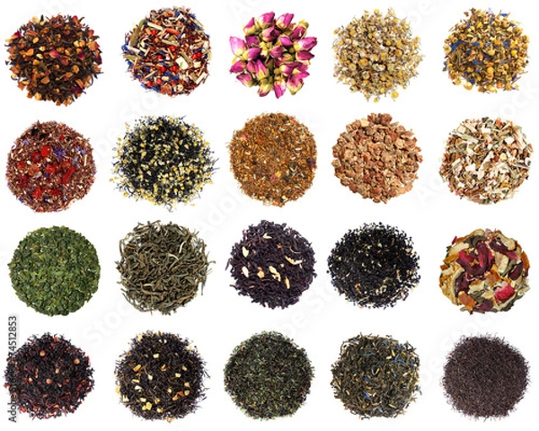 Obraz Asortyment herbat suchych