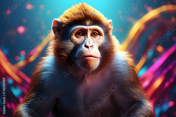 Obraz a monkey with an abstract background theme