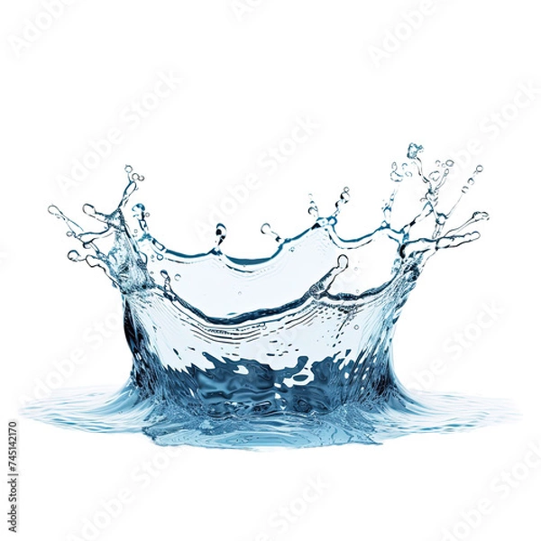 Obraz Water liquid splash isolated on white background includes clipping path, transparent background