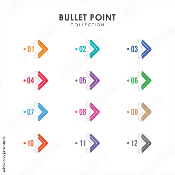 Fototapeta Number bullet points collection vector design