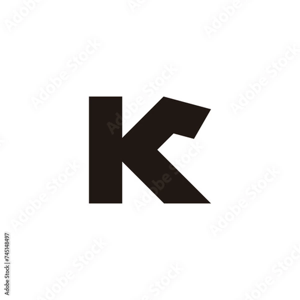 Fototapeta letter kr simple linked geometric logo vector