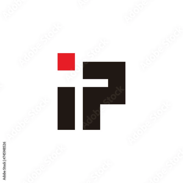 Fototapeta letter ip geometric simple logo vector
