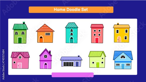 Fototapeta Home Doodle Set