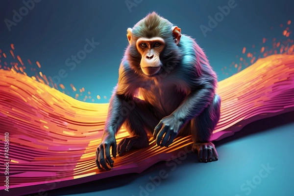 Obraz a monkey with an abstract background theme