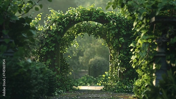 Fototapeta grape vine archway in a garden setting.