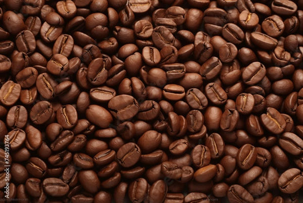 Fototapeta Coffee Beans Background for Design and Layout