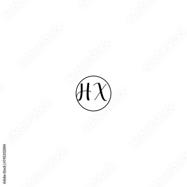 Obraz HX black line initial Monogram Logo Design Template