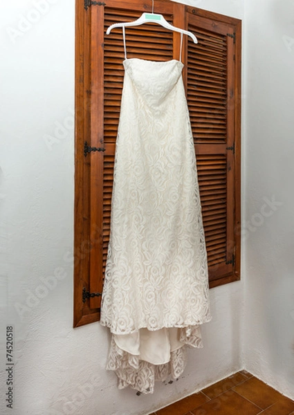 Fototapeta White Brides wedding dress