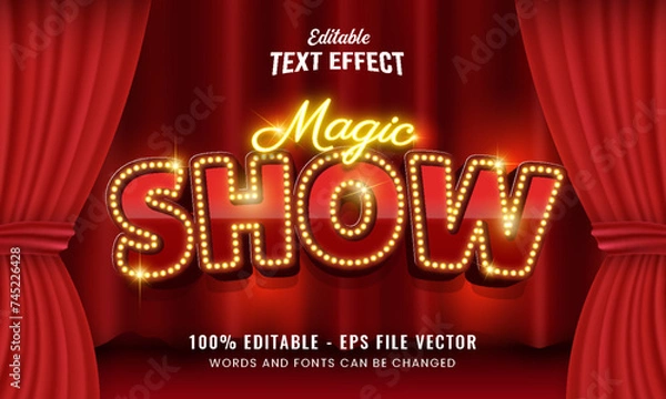 Obraz Magic show 3d editable text effect Free Vector