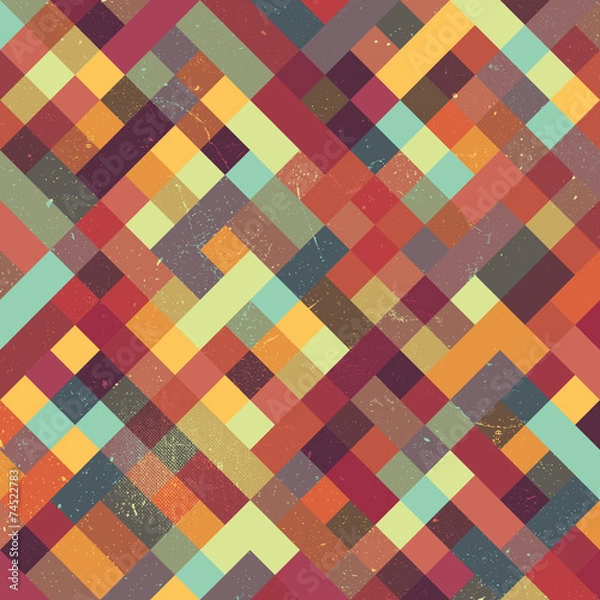Fototapeta A retro style vector pattern background with a grunge texture