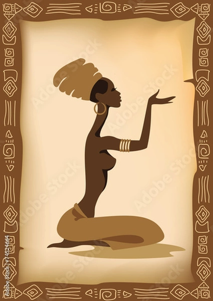 Obraz Vector illustration of the african woman.