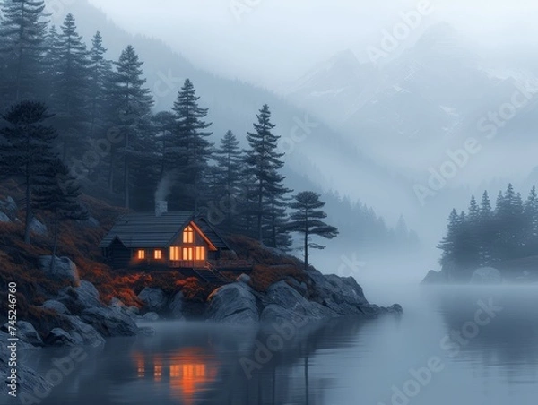 Obraz House in the forest