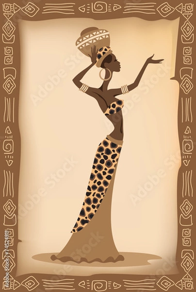 Obraz Vector illustration of the african woman.
