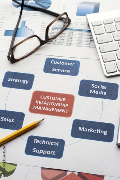 Obraz Business graphs & charts Customer Relationship Management