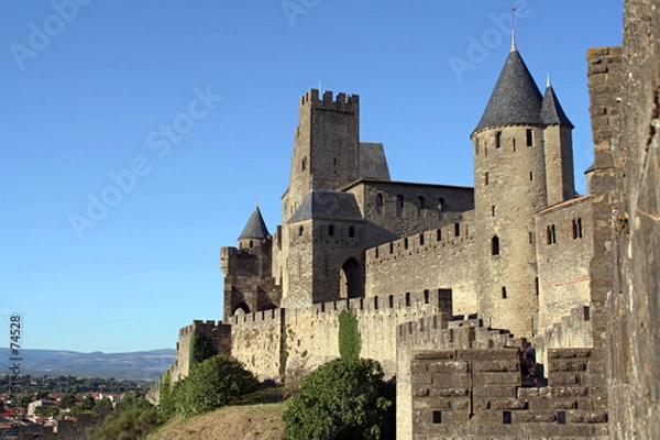 Fototapeta view at carcassonne castle and surroundings