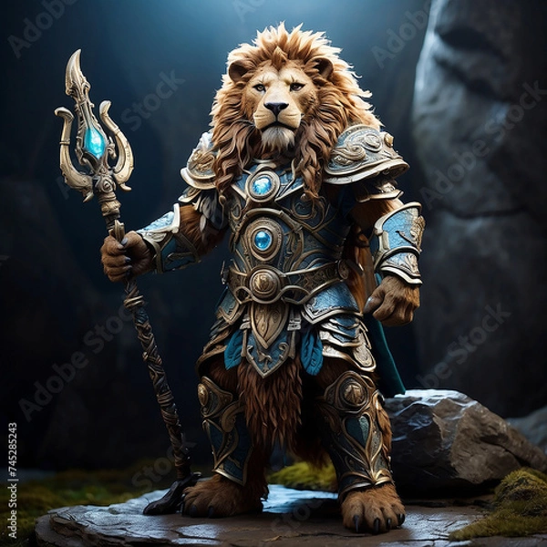 Obraz a king dressed lion generative ai