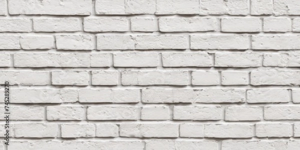 Fototapeta Seamless pattern of white brick wall. Vector texture for fabric, textile, wrapping paper, background
