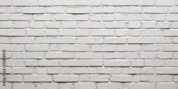 Fototapeta Seamless pattern of white brick wall. Vector texture for fabric, textile, wrapping paper, background