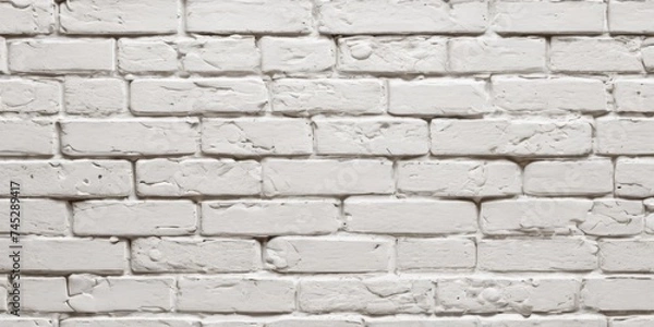 Fototapeta Seamless pattern of white brick wall. Vector texture for fabric, textile, wrapping paper, background
