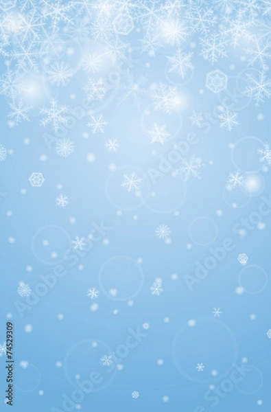 Obraz Abstract vertical christmas background with snowflakes.