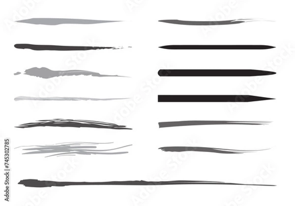 Fototapeta Set of vector brush strokes