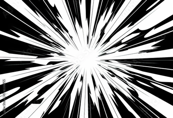 Fototapeta Burst of Light in Black and White