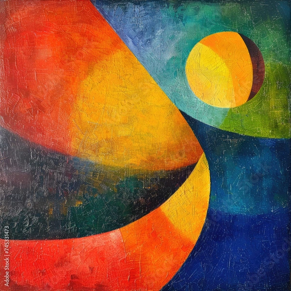 Obraz Abstract painting.Oil paint on canvas. Painting in the interior. A modern poster. Generative AI