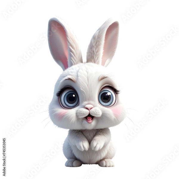 Fototapeta Cute rabbit cartoon 3D