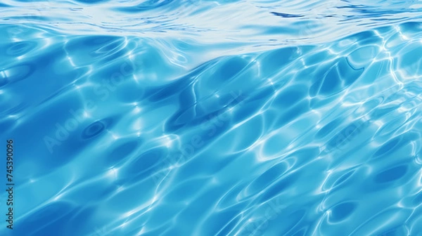 Fototapeta Abstract blue water wave texture, world water day concept, idea of saving water and protecting world environment