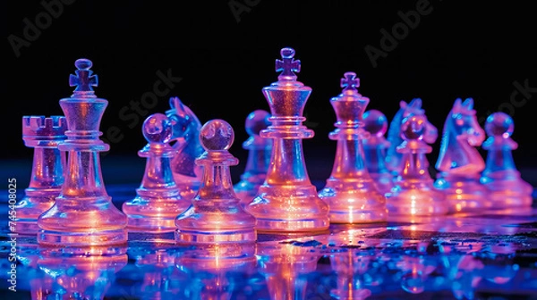 Obraz Glass Chess. Transparent Chessboard