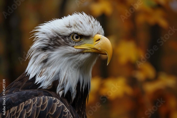Obraz Portrait of a eagle in an Autumn Forest
