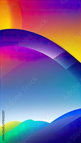 Fototapeta Vertical wallpaper with rainbow gradient colors. Ai generated.