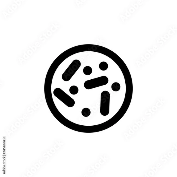 Fototapeta Bacteria under the Microscope Flat Vector Icon