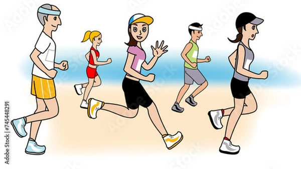 Obraz マラソンをする人々｜人物