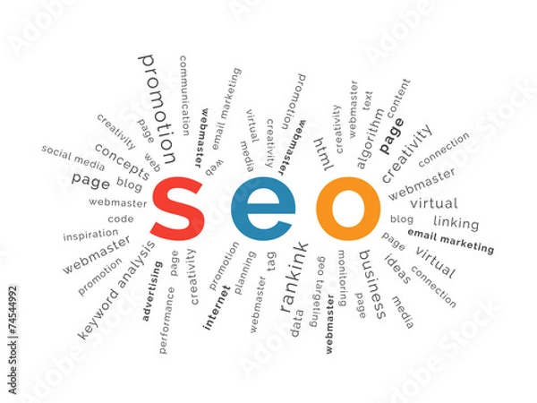 Obraz SEO concept in tag cloud