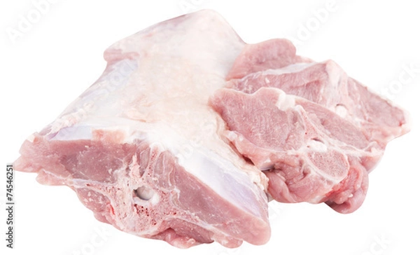 Obraz lamb chopped at cutlets isolated on white background