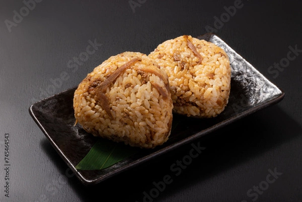 Fototapeta 鶏ごぼう　おにぎり