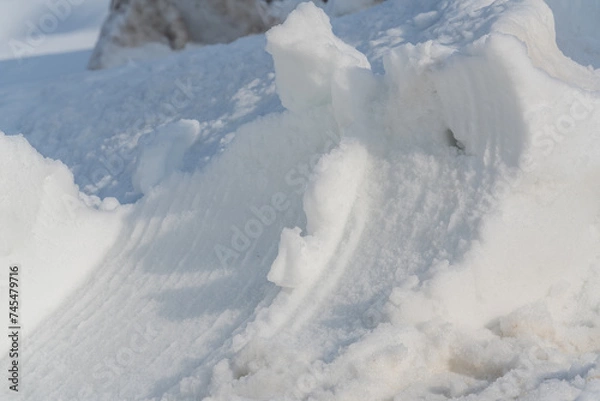 Obraz 除雪車にえぐられた雪の跡