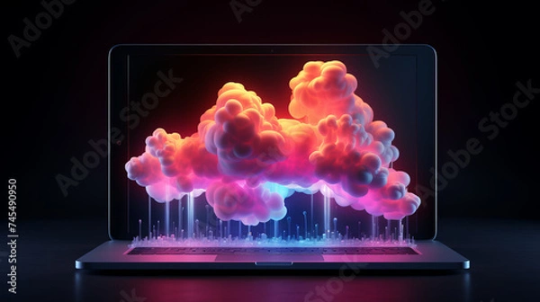 Obraz Colorful clouds displayed on its screen