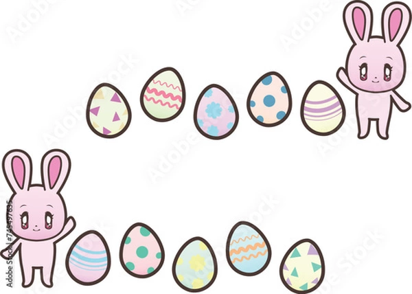 Obraz イースターラビット＆イースターエッグ