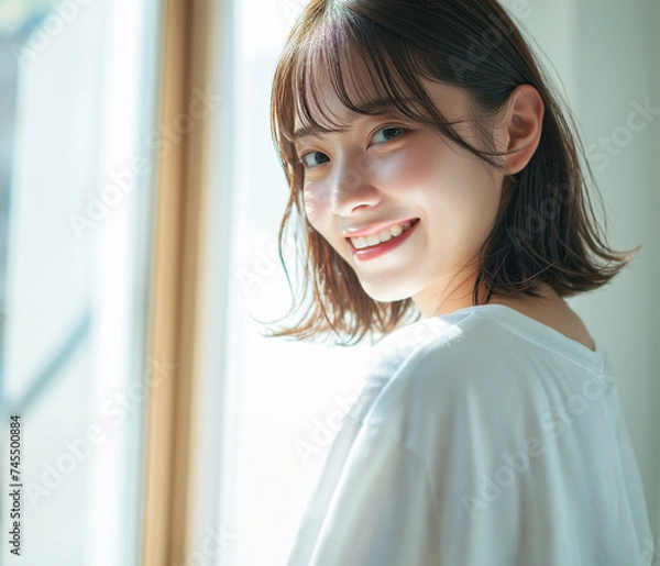 Fototapeta 笑顔の若い女性