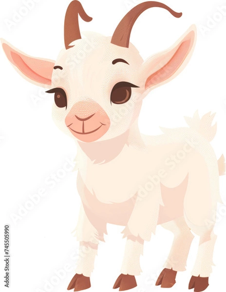 Obraz Cute goat cartoon character isolated.