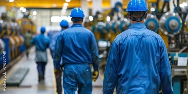 Obraz factory workers Generative AI