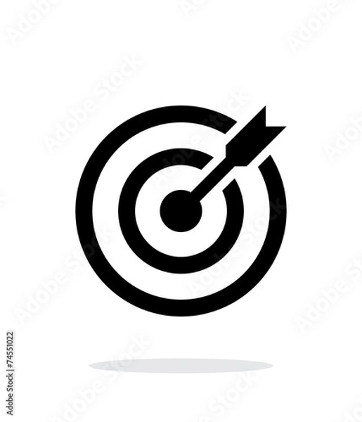 Obraz Successful shoot. Darts target aim icon on white background.