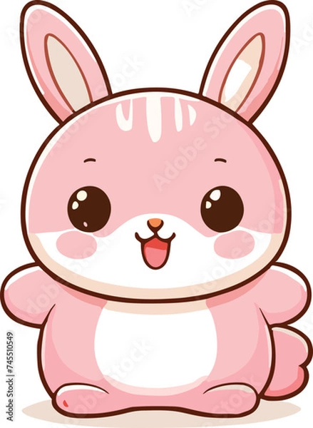 Fototapeta cute funny animal cartoon vector on white background
