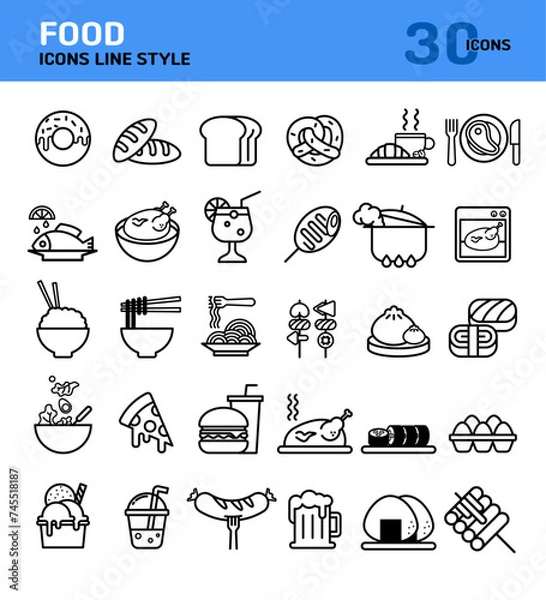 Fototapeta 음식 아이콘