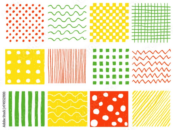 Fototapeta 手描き模様あしらいセット